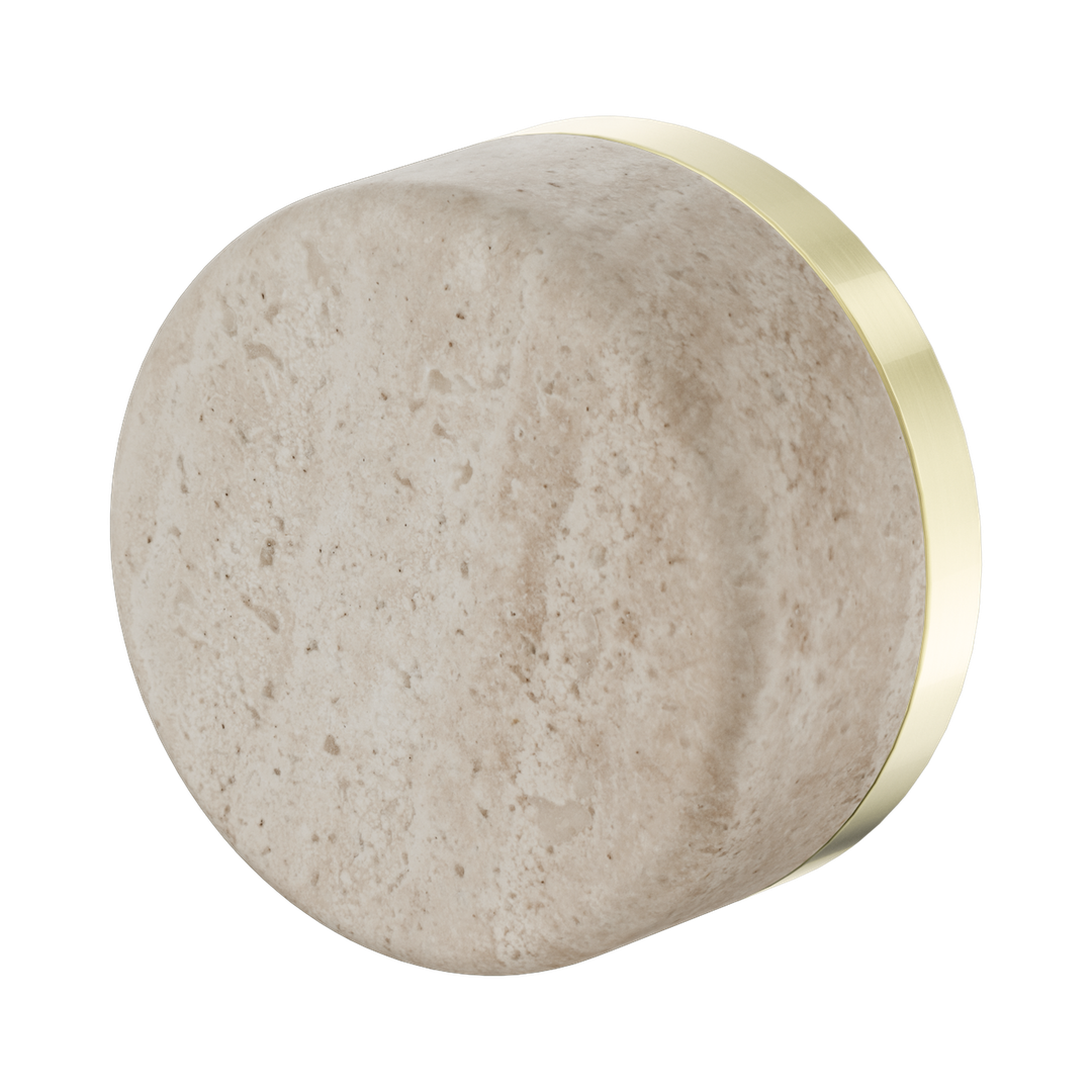Serenity Progressive Shower Nero Mixer With Rome Travertine Handle - Brushed Gold
