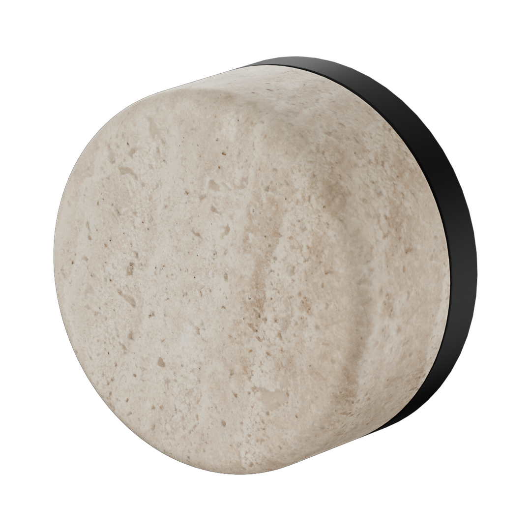 Nero Serenity Progressive Shower Mixer Matte Black - Rome Travertine Handle