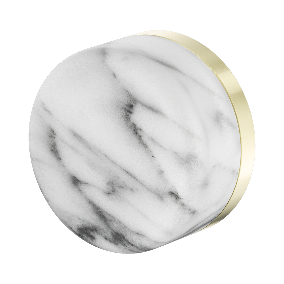 Serenity Progressive Shower Nero Mixer With Arabescato Corchia Handle - Brushed Gold