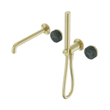Nero Serenity Progressive Shower System - Spout Brushed Gold - Verde Alpi Handle & Slim Shower