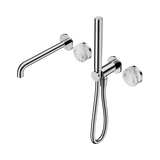 Nero Serenity Progressive Shower System - Spout Chrome Arabescato Corchia Handle & Slim Shower