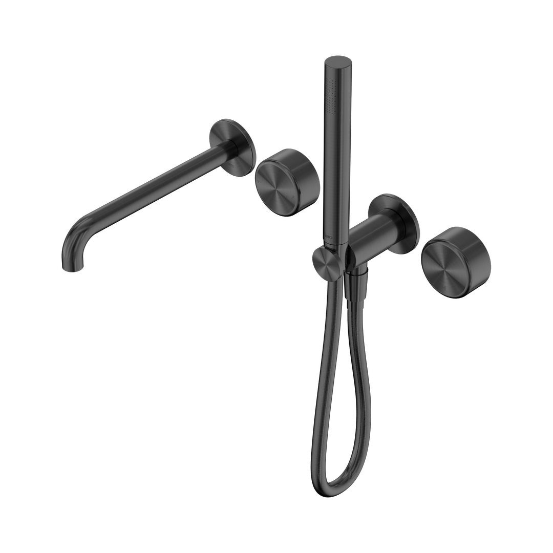 Nero Serenity Progressive Shower System - Spout Gunmetal - Metal Handle & Slim Shower