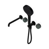 Nero Serenity Progressive Shower System - Spout Matte Black - Verde Alpi Handle & Serenity Hand Shower