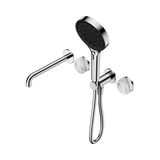 Nero Serenity Progressive Shower System - Spout Chrome Arabescato Corchia Handle & Serenity Hand Shower