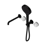 Nero Serenity Progressive Shower System - Spout Matte Black Arabescato Corchia Handle & Serenity Hand Shower