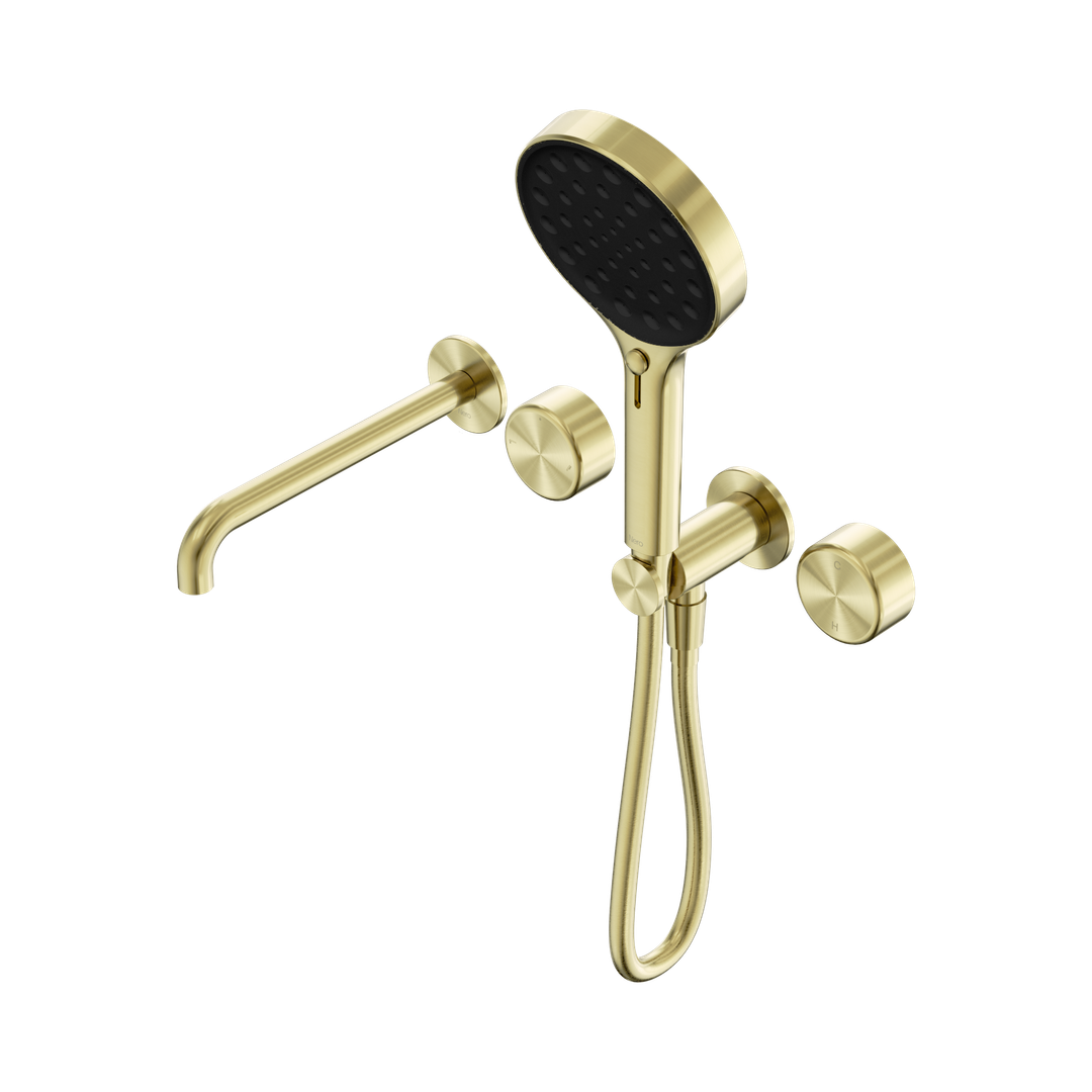 Nero Serenity Progressive Shower System - Spout Brushed Gold - Metal Handle & Serenity Hand Shower