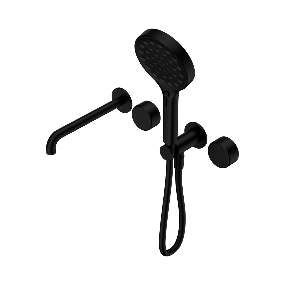 Nero Serenity Progressive Shower System - Spout Matte Black - Metal Handle & Serenity Hand Shower
