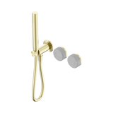 Nero Serenity Progressive Shower System Brushed Gold - Carrara Handle & Slim Shower