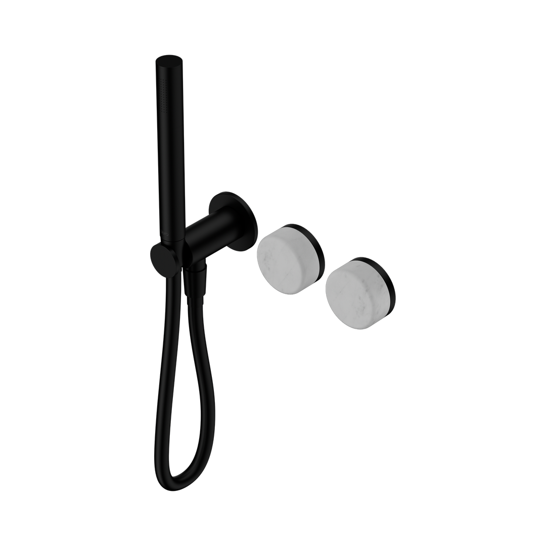 Nero Serenity Progressive Shower System Matte Black - Carrara Handle & Slim Shower