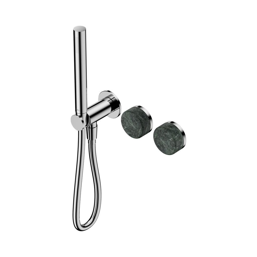 Nero Serenity Progressive Shower System Chrome - Verde Alpi Handle & Slim Shower