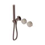 Nero Serenity Progressive Shower System Brushed Bronze - Rome Travertine Handle & Slim Shower