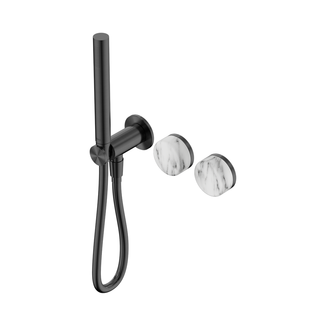 Nero Serenity Progressive Shower System Gunmetal - Arabescato Corchia Handle & Slim Shower