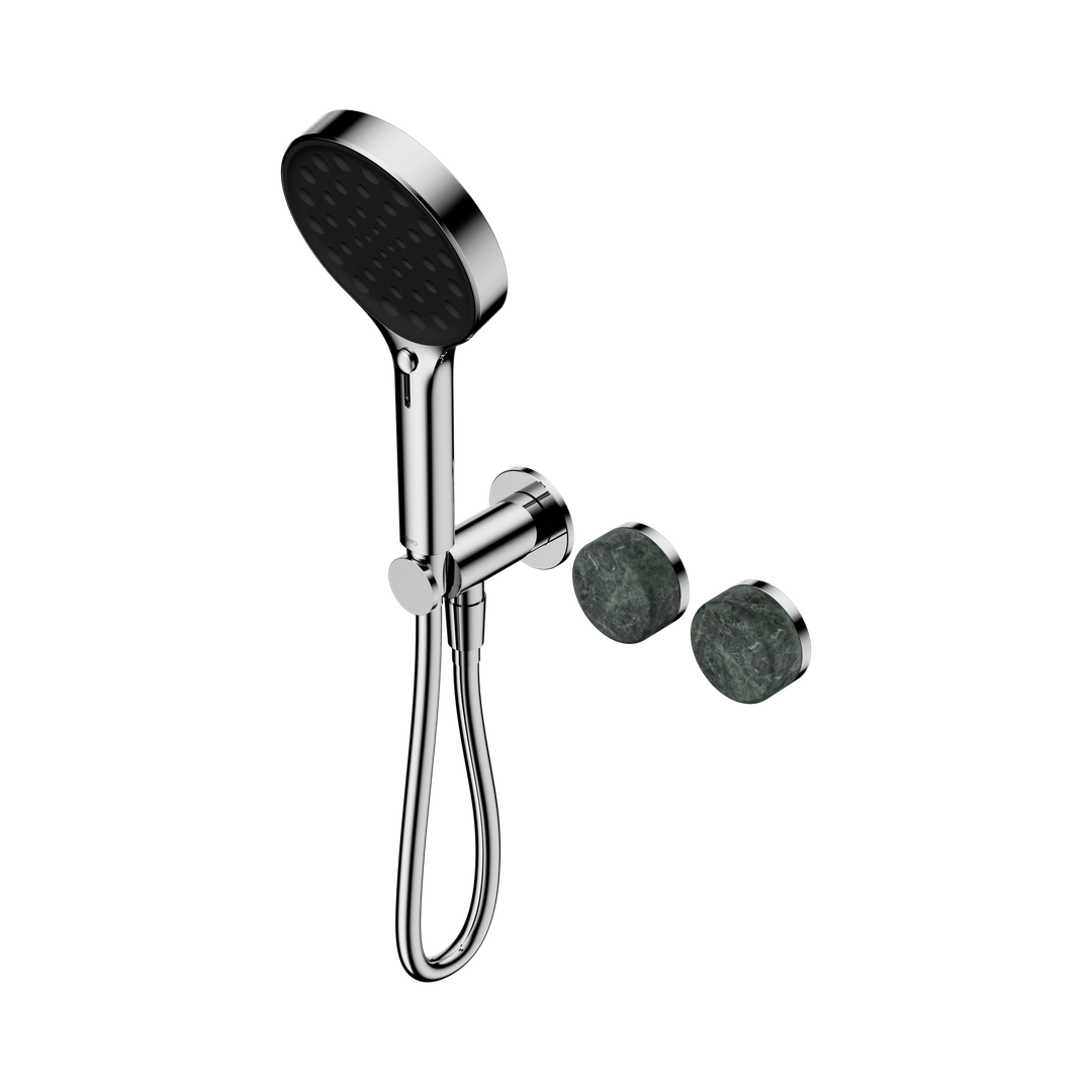 Nero Serenity Progressive Shower System Chrome - Verde Alpi Handle & Serenity Hand Shower