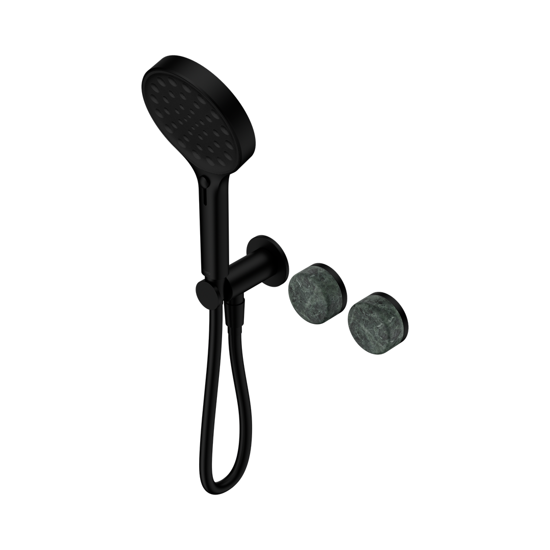 Nero Serenity Progressive Shower System Matte Black - Verde Alpi Handle & Serenity Hand Shower