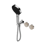 Nero Serenity Progressive Shower System Chrome - Rome Travertine Handle & Serenity Hand Shower