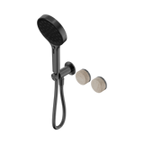 Nero Serenity Progressive Shower System Gunmetal - Rome Travertine Handle & Serenity Hand Shower