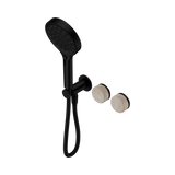 Nero Serenity Progressive Shower System Matte Black - Rome Travertine Handle & Serenity Hand Shower