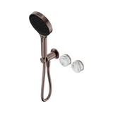 Nero Serenity Progressive Shower System Brushed Bronze - Arabescato Corchia Handle & Serenity Hand Shower