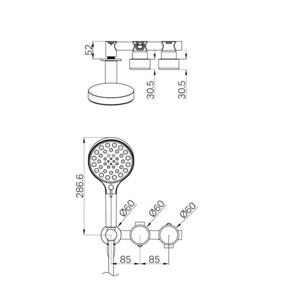 Nero Serenity Progressive Shower System Brushed Gold - Metal Handle & Serenity Hand Shower
