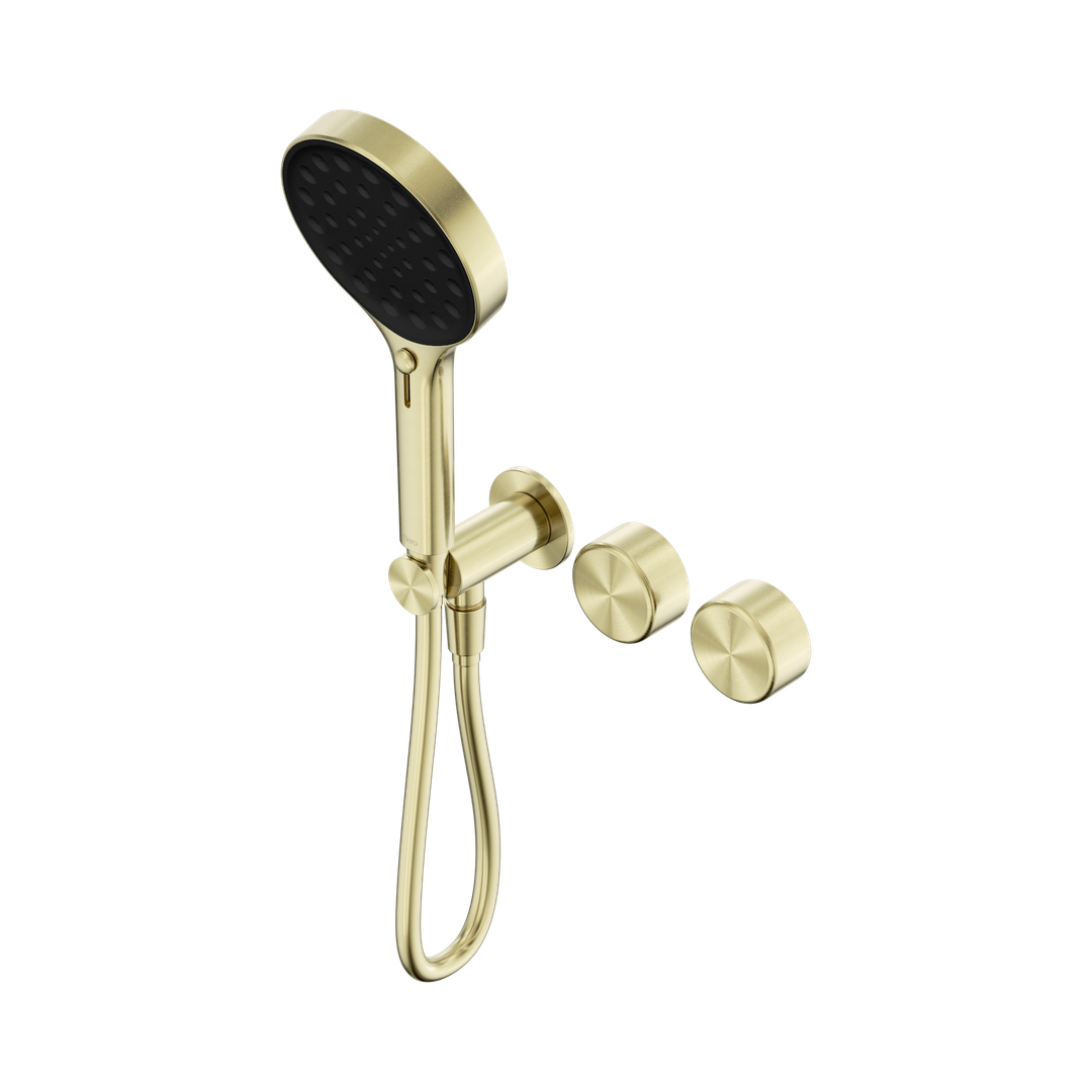 Nero Serenity Progressive Shower System Brushed Gold - Metal Handle & Serenity Hand Shower