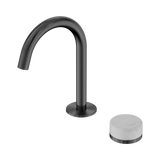 Nero Serenity Progressive Basin Mixer Arc Spout Gunmetal - Carrara Handle