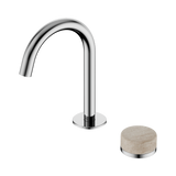 Nero Serenity Progressive Basin Mixer Arc Spout Chrome - Rome Travertine Handle