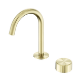 Nero Serenity Progressive Basin Mixer Arc Spout Brushed Gold - Metal Handle