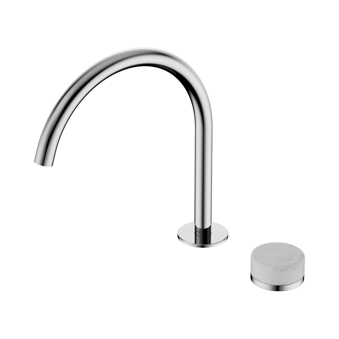 Nero Serenity Progressive Bath/Kitchen Mixer Arc Spout Chrome - Carrara Handle