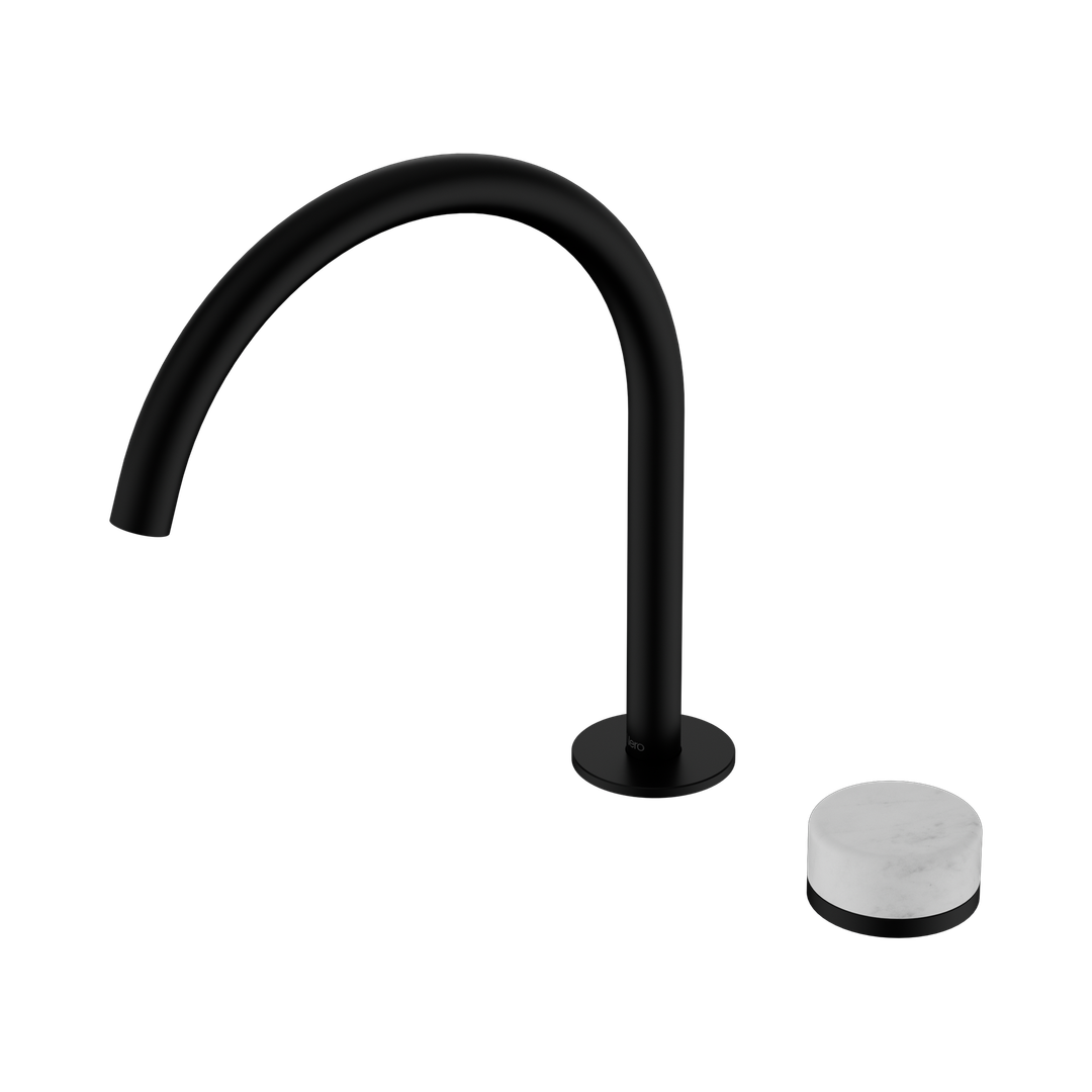 Nero Serenity Progressive Bath/Kitchen Mixer Arc Spout Matte Black - Carrara Handle