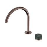 Nero Serenity Progressive Bath/Kitchen Mixer Arc Spout Brushed Bronze - Verde Alpi Handle