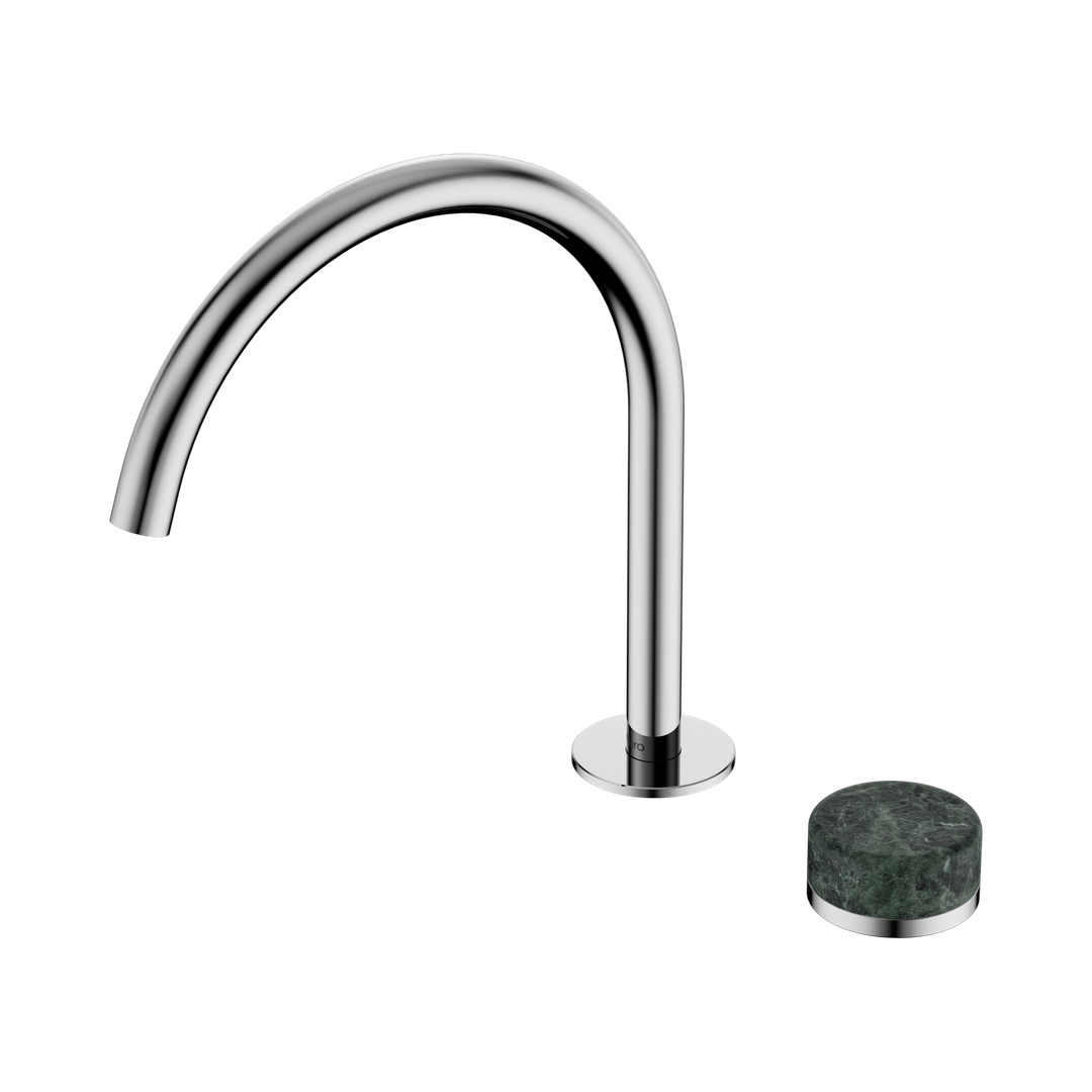 Nero Serenity Progressive Bath/Kitchen Mixer Arc Spout Chrome - Verde Alpi Handle