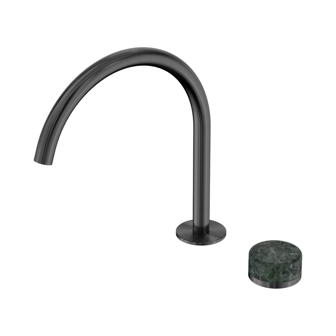 Nero Serenity Progressive Bath/Kitchen Mixer Arc Spout Gunmetal - Verde Alpi Handle