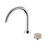 Nero Serenity Progressive Bath/Kitchen Mixer Arc Spout Chrome - Rome Travertine Handle
