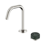Nero Serenity Progressive Basin Mixer Edge Spout Brushed Nickel - Verde Alpi Handle