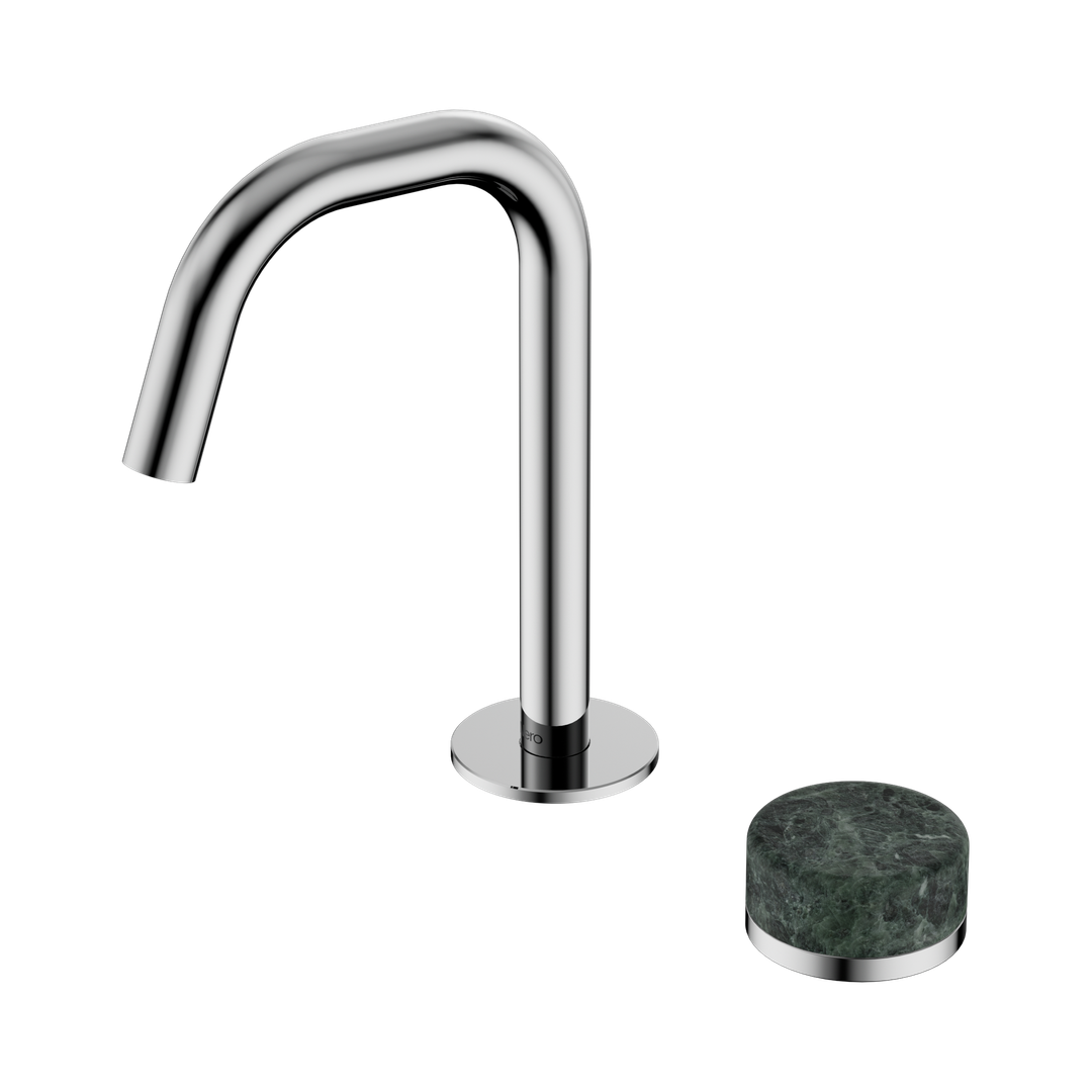 Nero Serenity Progressive Basin Mixer Edge Spout Chrome - Verde Alpi Handle