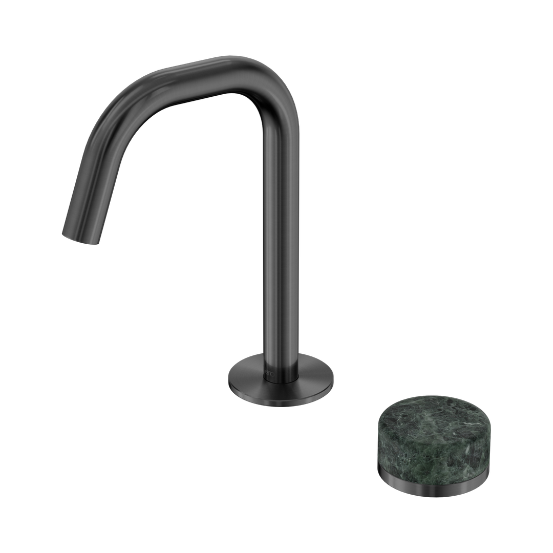 Nero Serenity Progressive Basin Mixer Edge Spout Gunmetal - Verde Alpi Handle