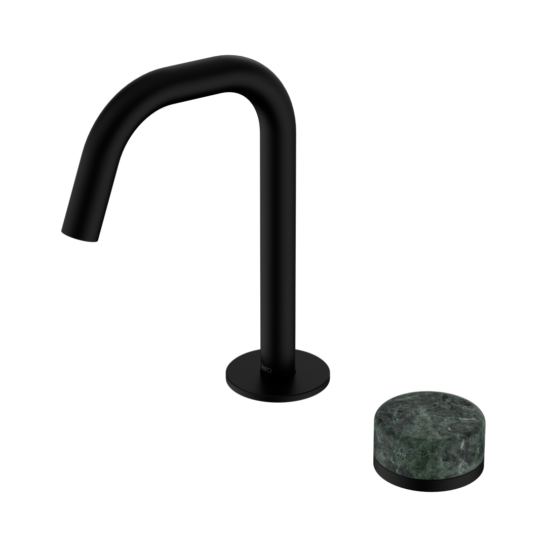 Nero Serenity Progressive Basin Mixer Edge Spout Matte Black - Verde Alpi Handle