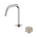 Nero Serenity Progressive Basin Mixer Edge Spout Brushed Nickel - Rome Travertine Handle