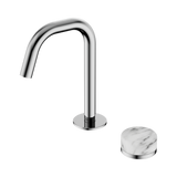 Nero Serenity Progressive Basin Mixer Edge Spout Chrome - Arabescato Corchia Handle