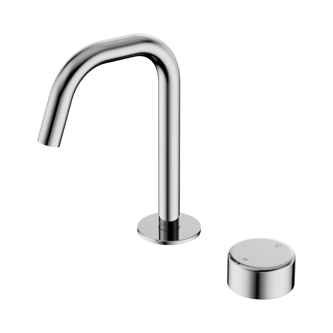 Nero Serenity Progressive Basin Mixer Edge Spout Chrome - Metal Handle