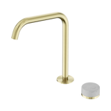 Serenity Progressive Bath/Kitchen Nero Mixer Edge Spout With Carrara Handle - Brushed Gold