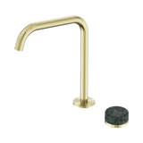Serenity Progressive Bath/Kitchen Nero Mixer Edge Spout With Verde Alpi Handle - Brushed Gold