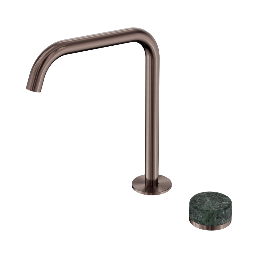 Nero Serenity Progressive Bath/Kitchen Mixer Edge Spout With Verde Alpi Handle - Brushed Bronze
