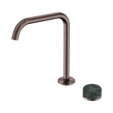 Serenity Progressive Bath/Kitchen Nero Mixer Edge Spout With Verde Alpi Handle - Brushed Bronze