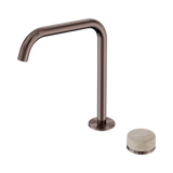 Serenity Bath/Kitchen Nero Mixer Edge Spout With Rome Travertine Handle - Brushed Bronze