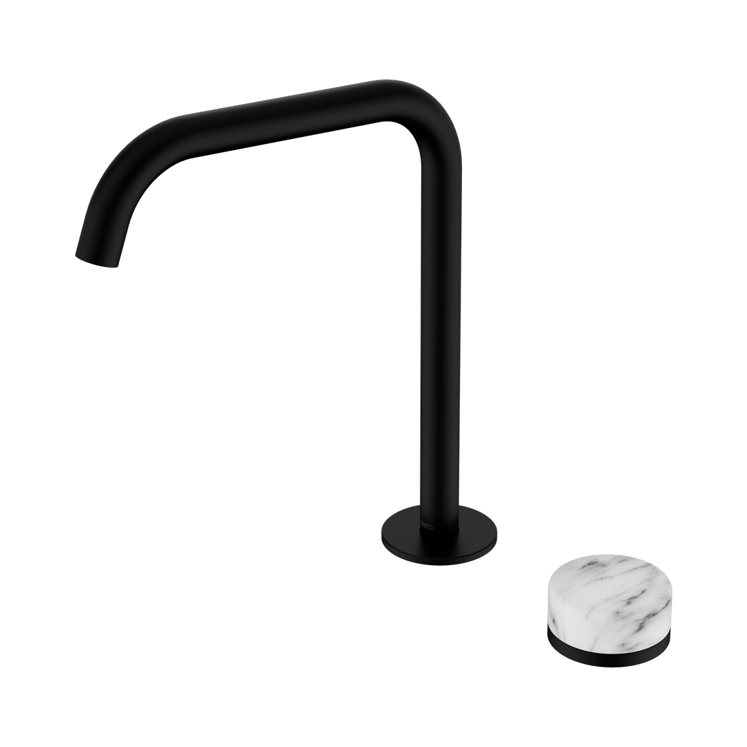 Nero Serenity Progressive Bath/Kitchen Mixer Edge Spout Matte Black - Arabescato Corchia Handle
