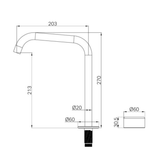 Serenity Progressive Bath/Kitchen Nero Mixer Edge Spout With Metal Handle - Brushed Gold
