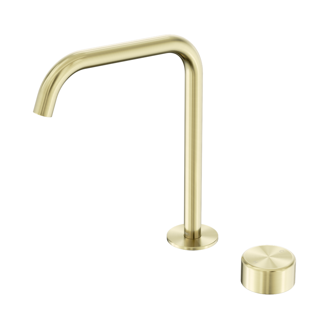 Serenity Progressive Bath/Kitchen Nero Mixer Edge Spout With Metal Handle - Brushed Gold