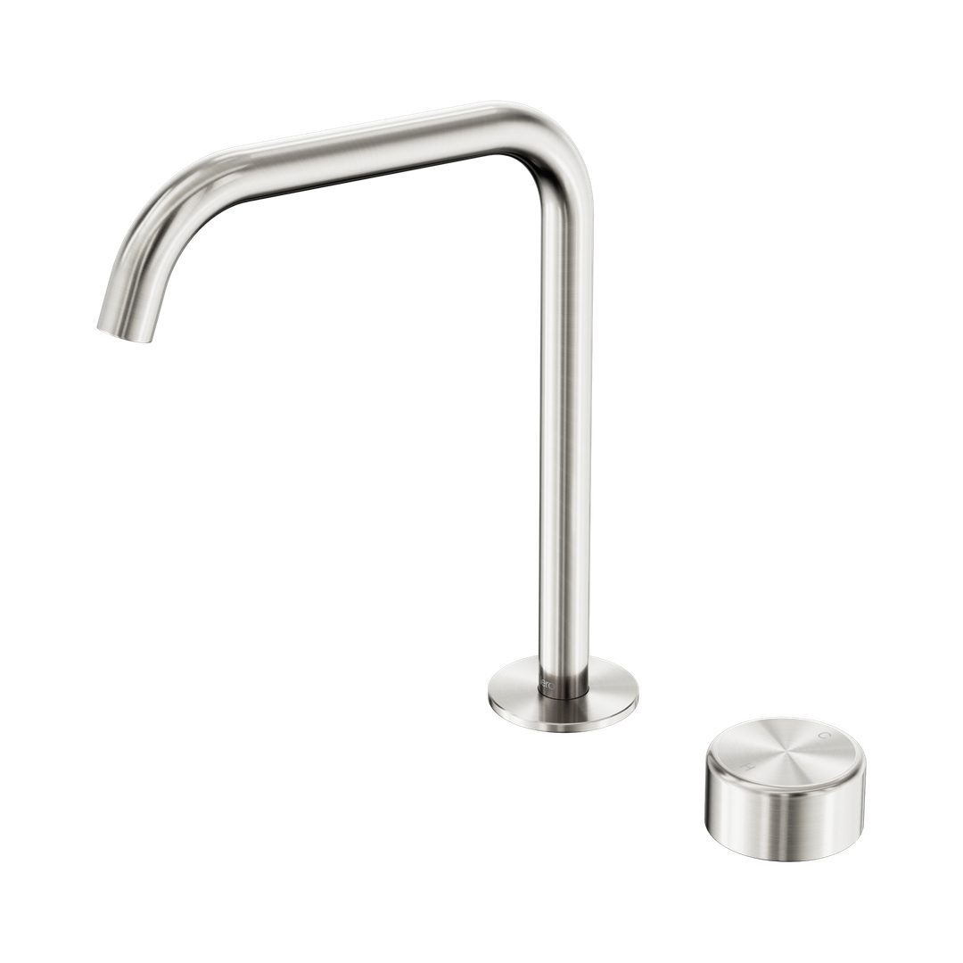 Serenity Progressive Bath/Kitchen Nero Mixer Edge Spout With Metal Handle - Brushed Nickel