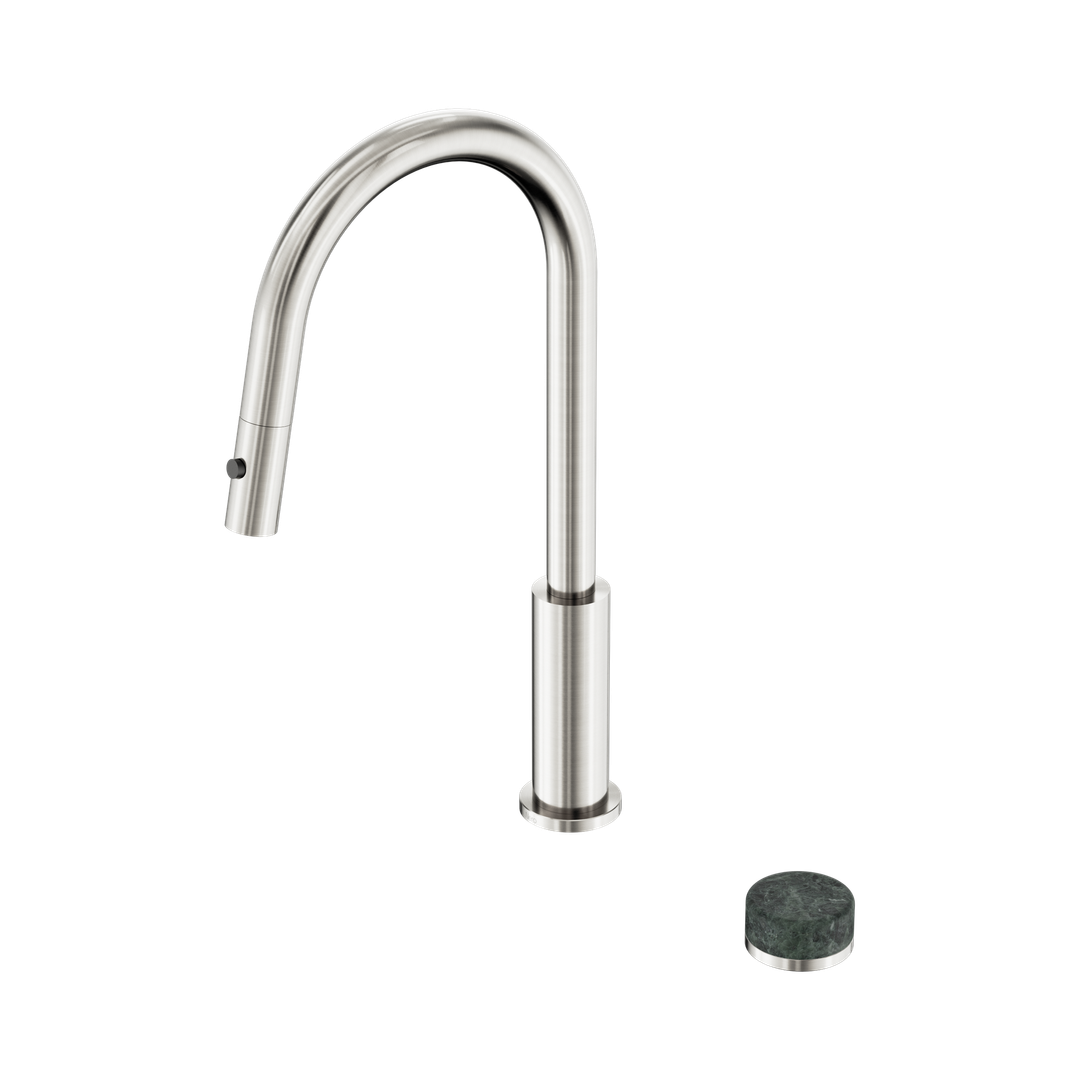 Nero Serenity Progressive Pull Out Kitchen Set - Verde Alpi Handle Brushed Nickel